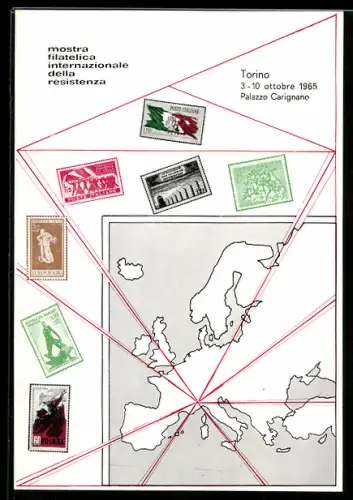 AK Torino, Monstra Filatelica Internazionale della Resistenza 1965