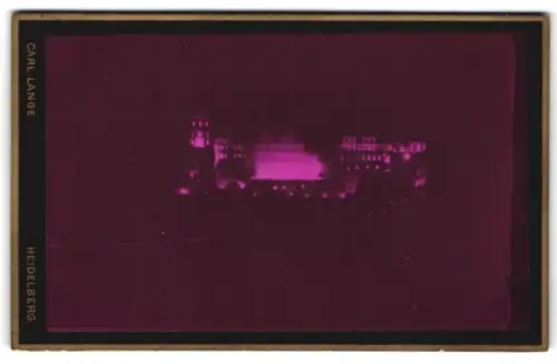 Fotografie Carl Lange, Heidelberg, Hauptstrasse 87, Ansicht Heidelberg, Schlossansicht bei Nacht