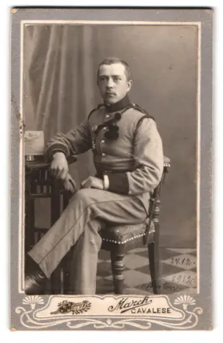 Fotografie Francesco March, Cavalese, Via Nuova, Anton als Soldat in Uniform 1912