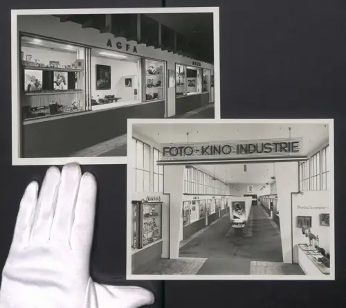 Fotografie Ansicht Dresden-Striesen, Ausstellung Foto-Kino Industrie im Ernemann-Bau, Kameras und Mikroskope