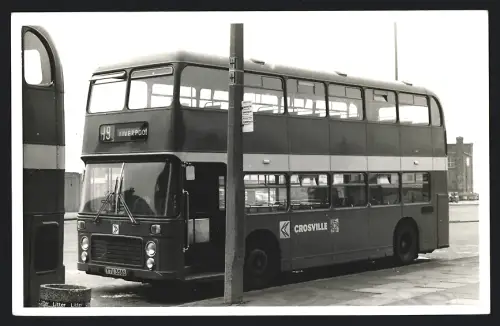 Fotografie Bus Crosville, Doppeldecker Linienbus DVL 356 Richtung Liverpool