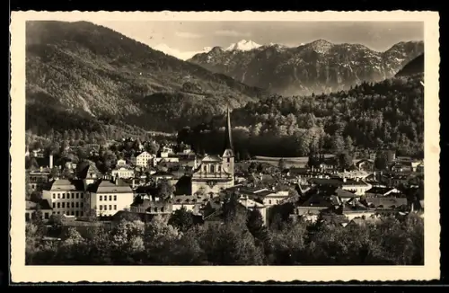 AK Bad Ischl, Ortspanorama mit Dachstein