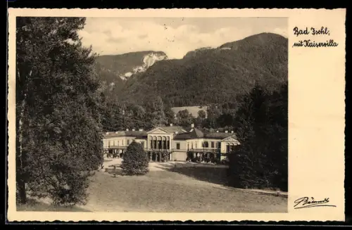 AK Bad Ischl, Kaiservilla mit Bergpanorama