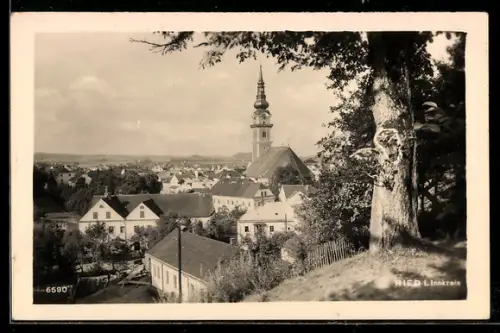 AK Ried i. Innkreis, Ortspanorama mit Kirche