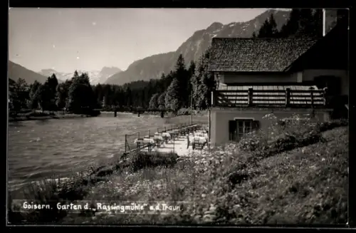AK Goisern, Garten der Rassingmühle an der Traun