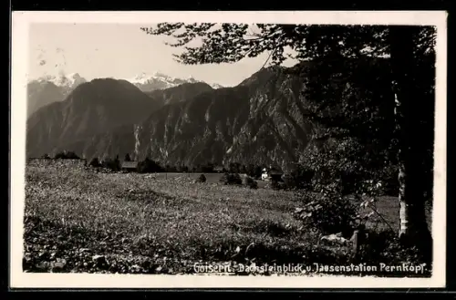 AK Goisern /Salzkammergut, Dachsteinblick u. Jausenstation Pernkopf