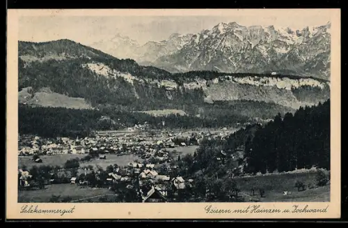 AK Goisern /Salzkammergut, Gesamtansicht mit Hainzen u. Jochwand