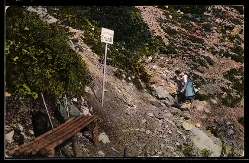 AK Gmunden /Salzkammergut, Touristen-Bründl am Traunstein