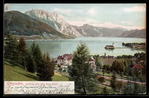 AK Gmunden, Schloss Ort mit dem Kogl