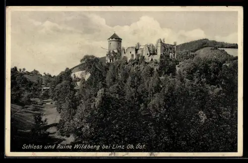 AK Kirchschlag bei Linz, Schloss und Ruine Wildberg