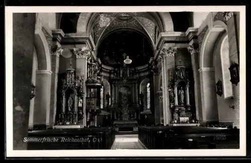 AK Reichenthal /O. Ö., Kirche, Innenansicht mit Hochaltar