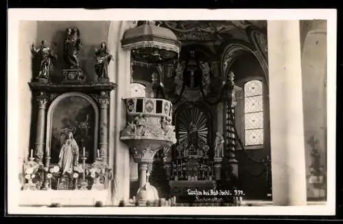 AK Bad Ischl, Kirchenaltar in Laufen