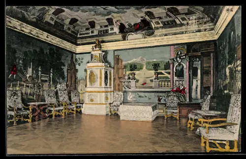 AK St. Florian /O. Ö., Stift, Gobelin-Zimmer