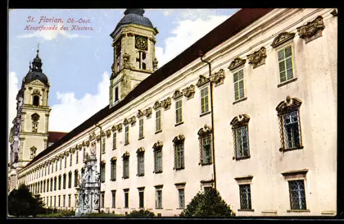 AK St. Florian /Ob.-Oest., Hauptfassade des Klosters