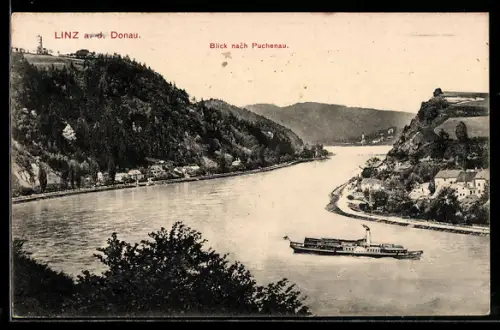 AK Linz a. d. Donau, Blick nach Puchenau
