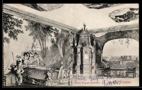 AK St. Florian, Prinz-Eugen-Zimmer, Innenansicht