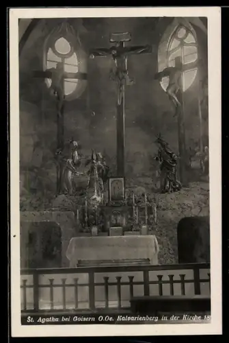 AK Goisern /O. Oe., Kirche St. Agatha, Kalvarienberg in der Kirche