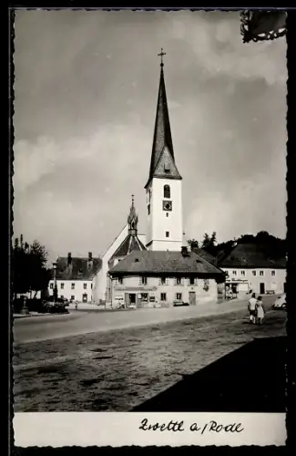 AK Zwettl a. Rodl, Kirche mit Marktplatz