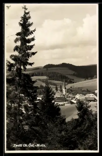 AK Zwettl /Ob. Öst., Panorama mit Kirche