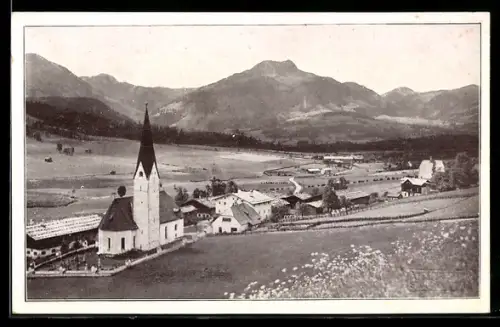 AK St. Jakob am Pillersee, Teilansicht mit Kirche