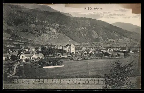 AK Ried im Oberinntal, Teilansicht mit Kirche