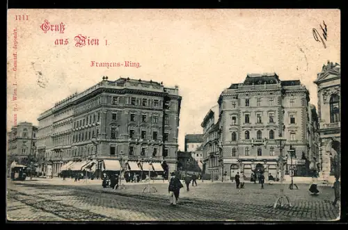 AK Wien, Franzens-Ring mit Passanten