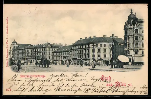 AK Wien, Mariahilferstrasse mit Passanten