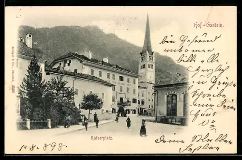 AK Hofgastein, Kaiserplatz mit Gasthof zum goldenen Adler