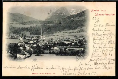 AK Bischofshofen, Teilansicht mit Kirche