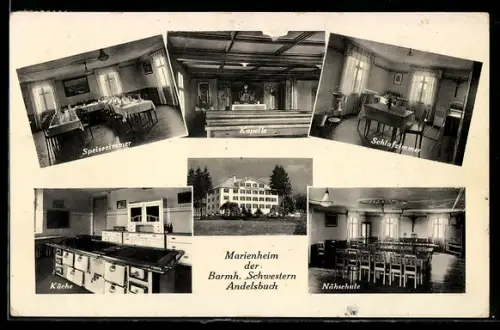 AK Andelsbuch, Marienheim der Barmherzigen Schwestern, Kapelle, Speisezimmer, Nähschule