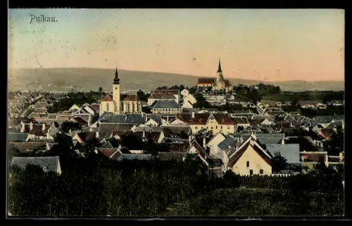 AK Pulkau, Panorama mit Kirchen