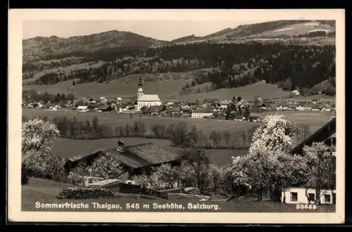 AK Thalgau /Salzburg, Panorama mit Kirche