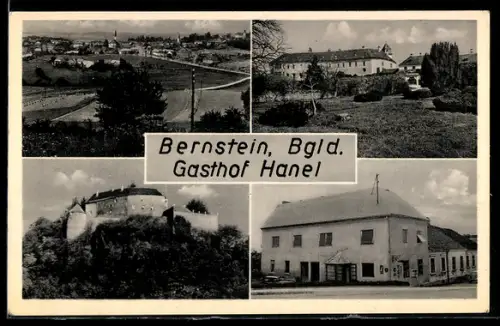 AK Bernstein /Bgld., Gasthof Hanel und Burg