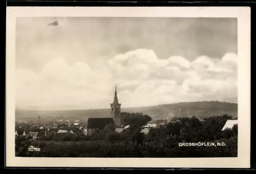 AK Grosshöflein /N. D., Panorama mit Kirche