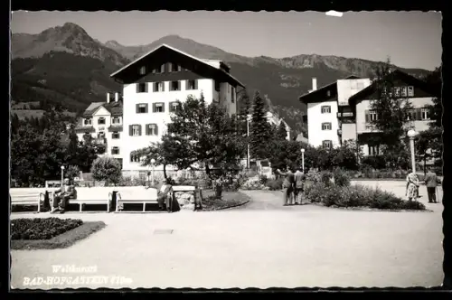 AK Bad Hofgastein, Kurpark mit Villen und Bergpanorama