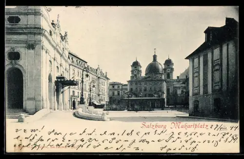 AK Salzburg, Makartplatz mit Brunnen
