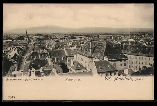 AK Wr. Neustadt /N.-Öe., Bahngasse mit Kapuzinerkirche
