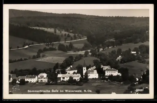 AK Sulz im Wienerwald, Ortsansicht aus der Vogelschau
