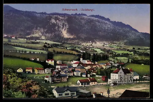 AK Schwarzach /Salzburg, Panorama mit Ort und Kirche