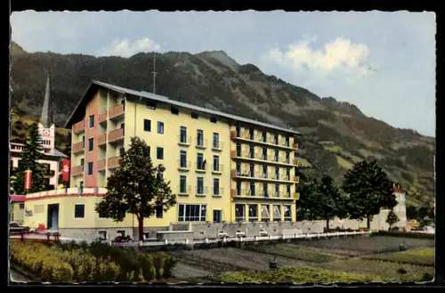 AK Bad Hofgastein, Urlaubsheim der Metall- und Bergarbeiter-Gewerkschaft, Bergpanorama
