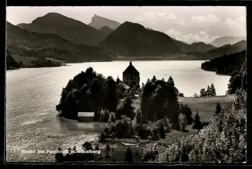 AK Fuschl, Fuschlsee, Abendstimmung mit Blick zum Schafberg