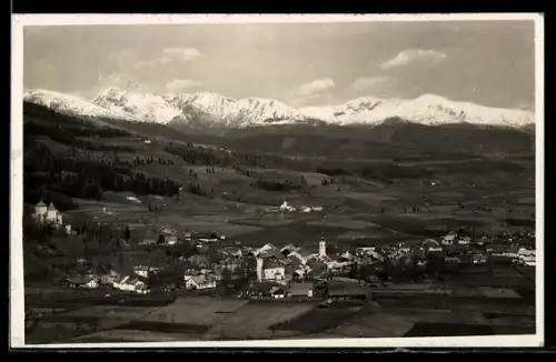 AK Mauterndorf i. Lungau, Panorama mit Kirche und Bergkulisse