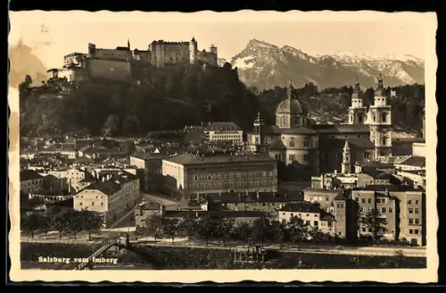 AK Salzburg, Panorama mit Festung Hohensalzburg und Dom