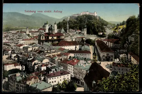 AK Salzburg, Panorama vom elektrischen Aufzug
