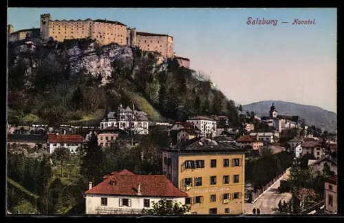 AK Salzburg, Nonntal mit Festung Hohensalzburg