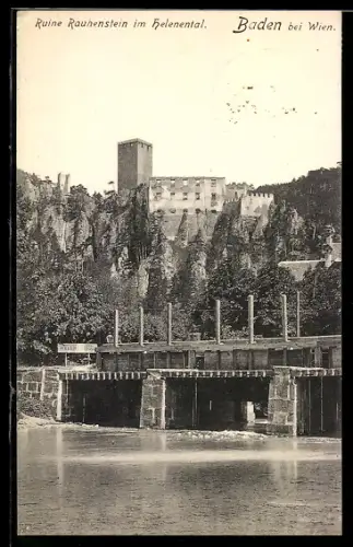 AK Baden /Wien, Ruine Rauhenstein im Helenental