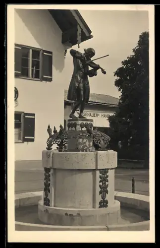 AK St. Gilgen, Mozartbrunnen