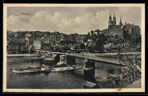 AK Meissen, Albrechtsburg, Dom, Elbbrücke