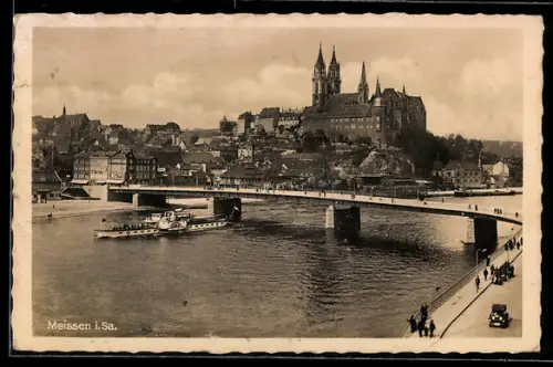 AK Meissen i. Sa., Albrechtsburg, Dom, Elbbrücke