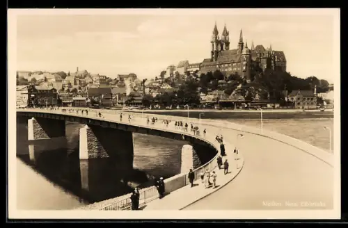 AK Meissen, Neue Elbbrücke, Albrechtsburg